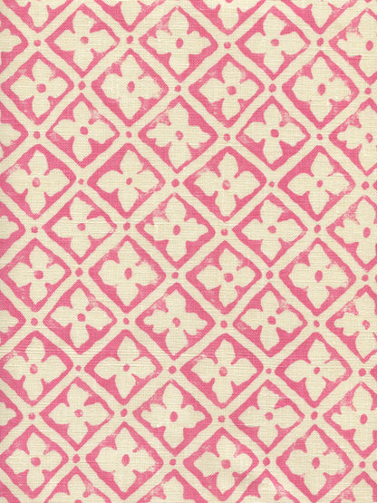 Puccini Pink on Tinted Linen fabric by Quadrille