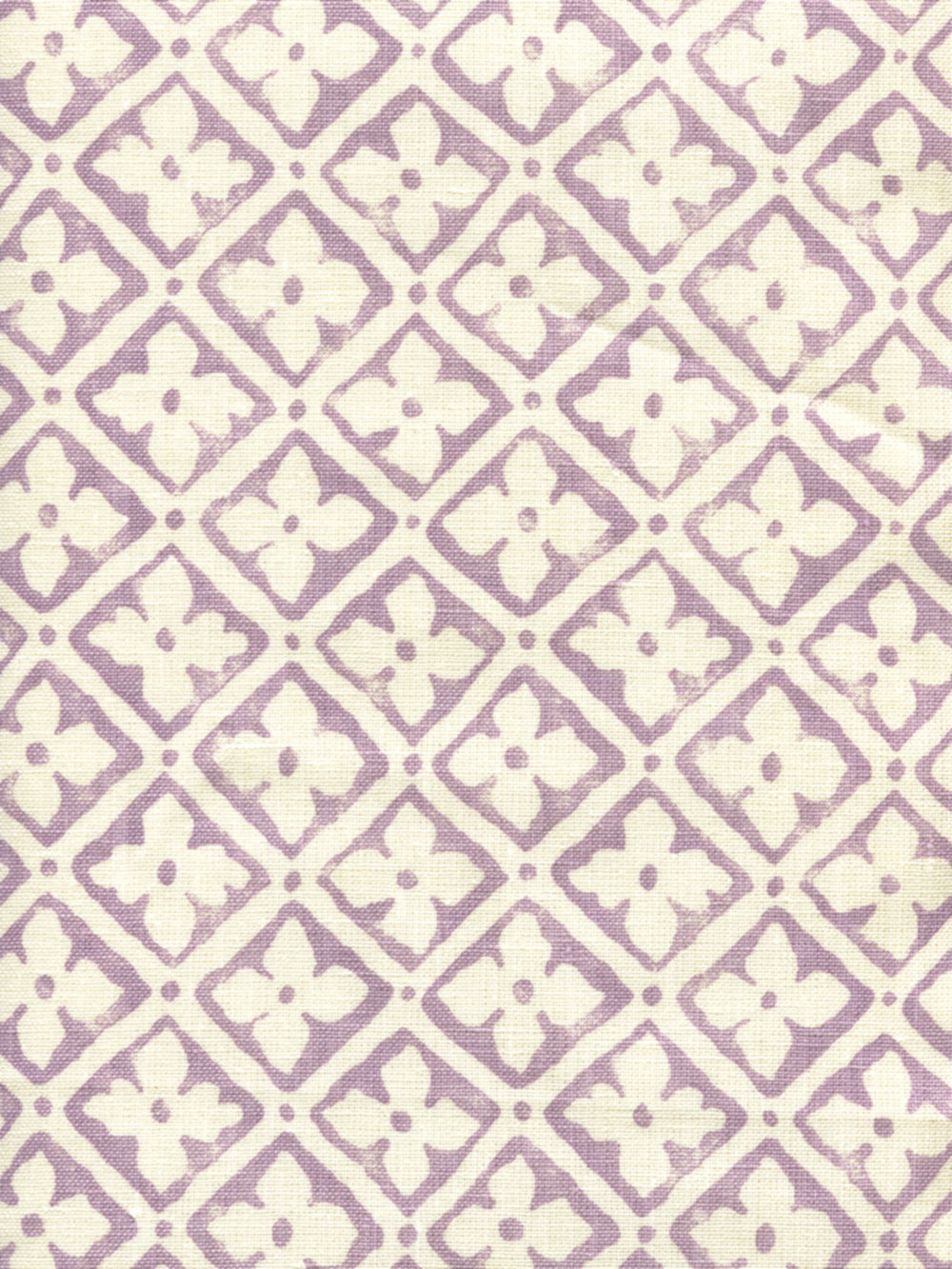 Puccini Lavender on Tinted Linen fabric by Quadrille