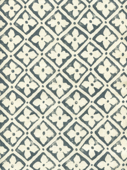 Puccini Slate on Tinted Linen fabric by Quadrille