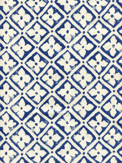 Puccini New Navy on Tinted Linen fabric by Quadrille