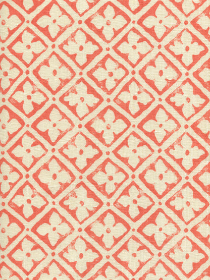 Puccini Tomato on Tinted Linen fabric by Quadrille