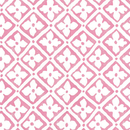 Puccini Pink on Almost White wallpaper by Quadrille