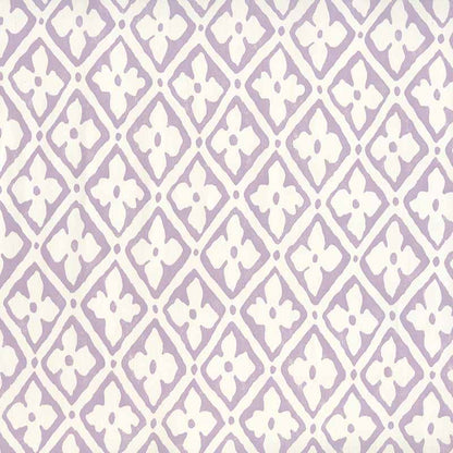 Puccini Lavender on Almost White wallpaper by Quadrille