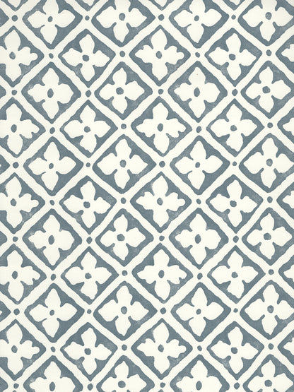 Puccini Slate on Almost White wallpaper by Quadrille