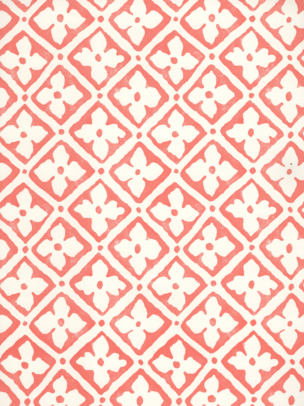 Puccini Tomato on Almost White wallpaper by Quadrille