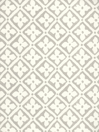 Puccini Gray on Almost White wallpaper by Quadrille