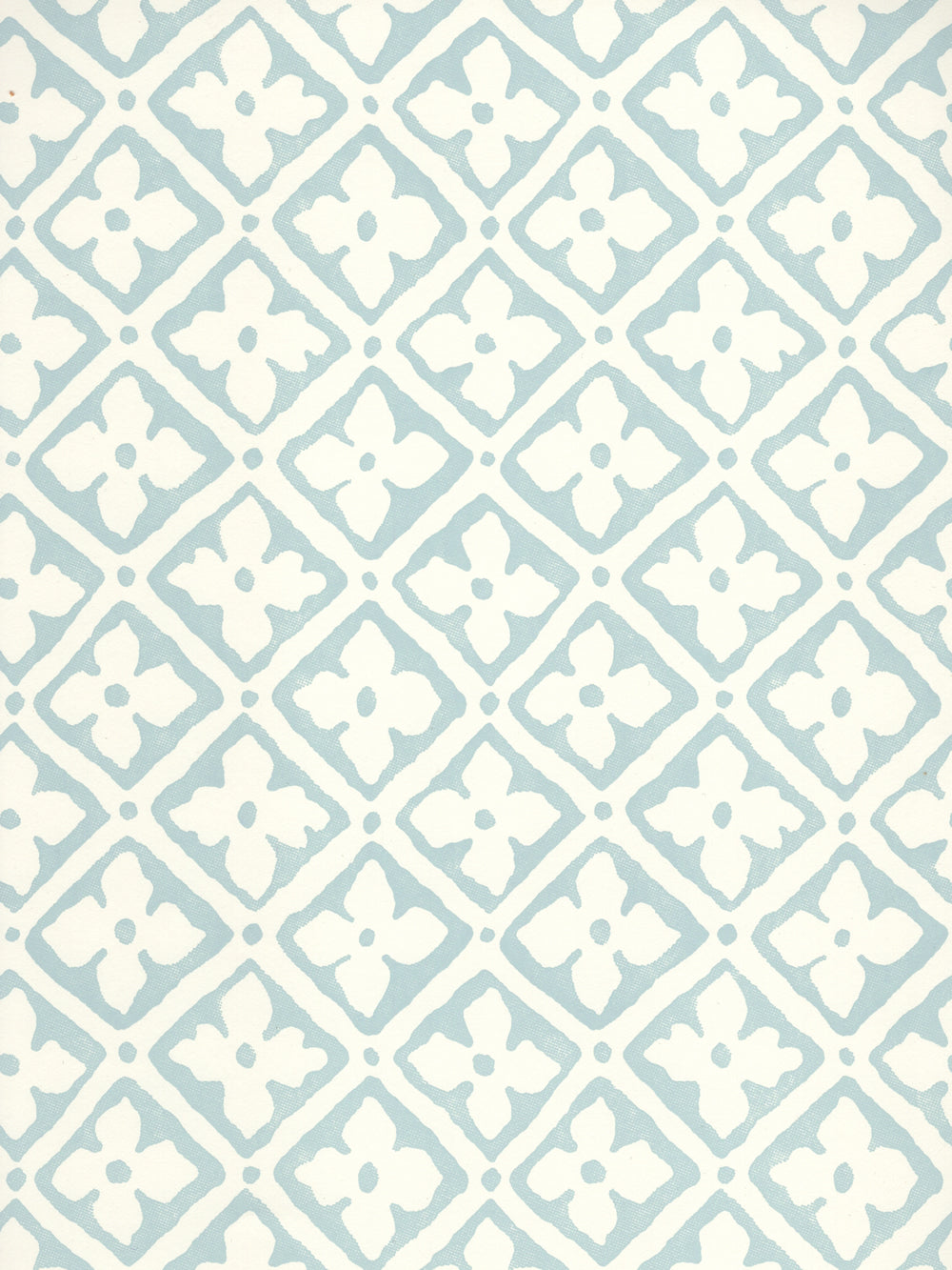Puccini Classic Blue on Almost White wallpaper by Quadrille