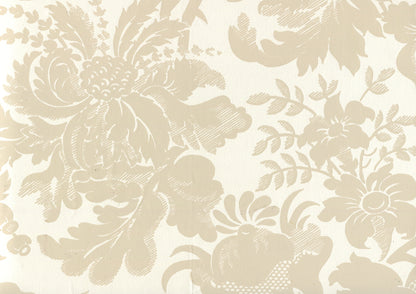 Des Gardes Pumice on Off White wallpaper by Quadrille