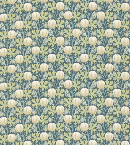 Pumpkins Cotton Fabric by GP & J Baker Green/Blue