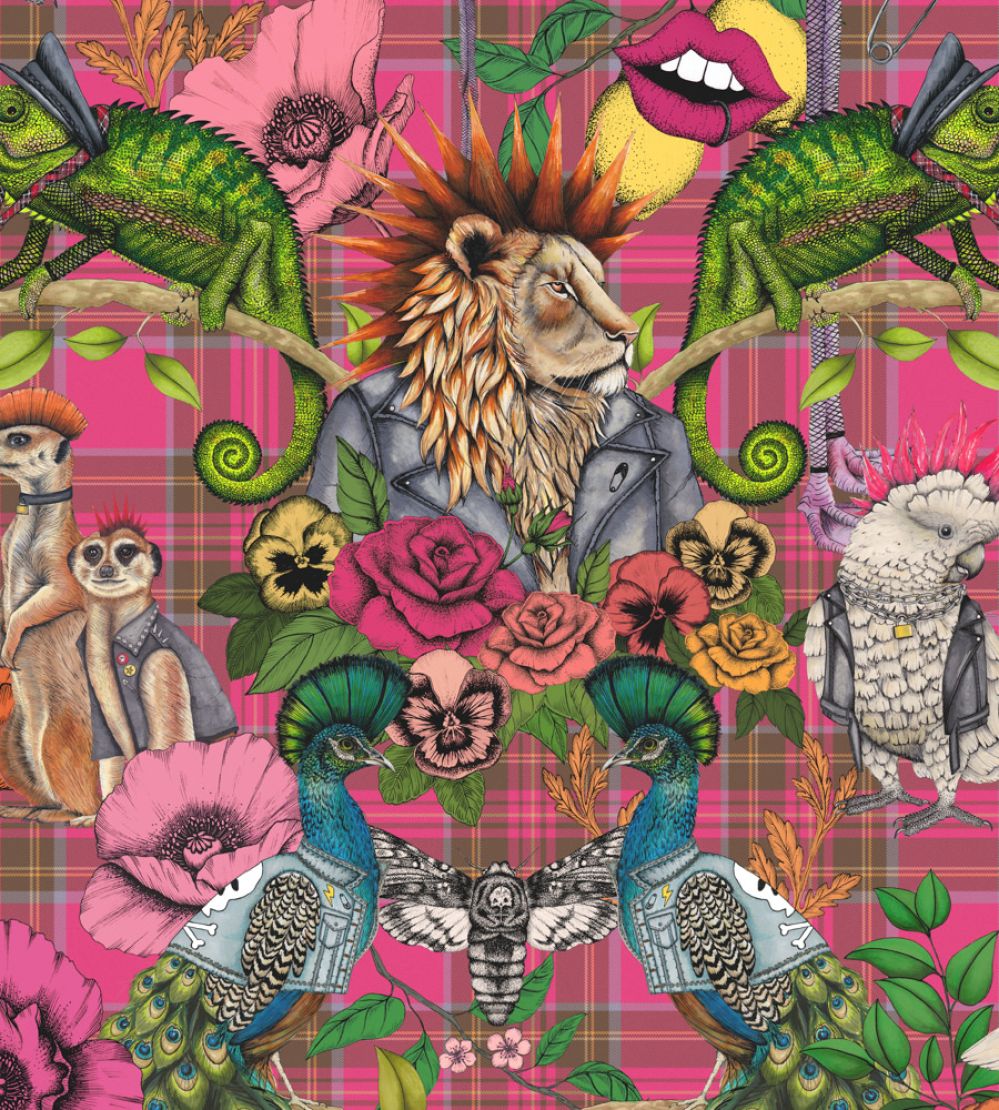 Punk Rocks Wallpaper by Brand McKenzie Hot Pink