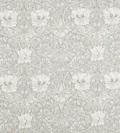 Pure Honeysuckle & Tulip Wide Width Fabric by Morris & Co Soft Mint/Grey