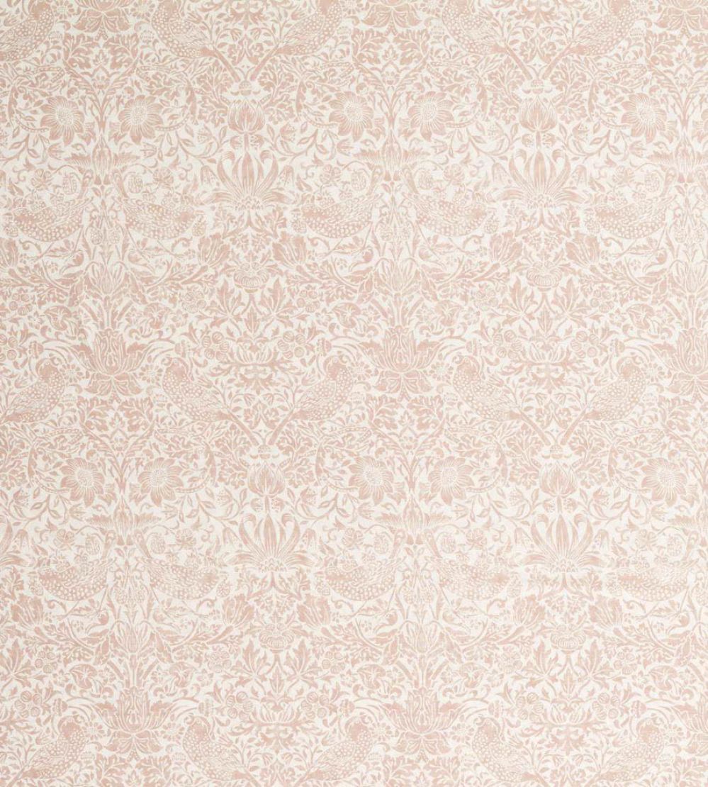 Pure Strawberry Thief Sheer Wide Width Fabric by Morris & Co Blush