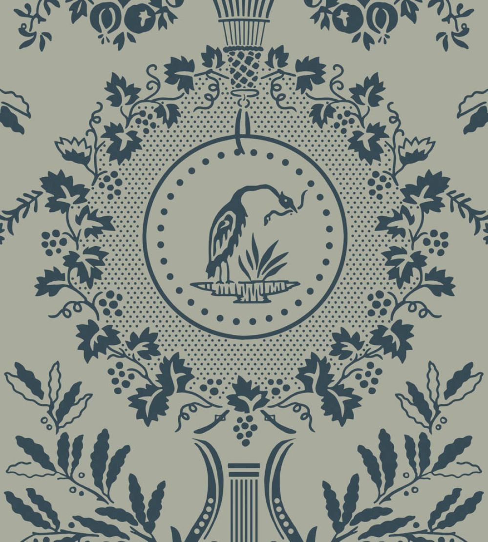 Purnon Wallpaper by Farrow & Ball Pigeon / Hague Blue
