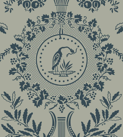 Purnon Wallpaper by Farrow & Ball Pigeon / Hague Blue