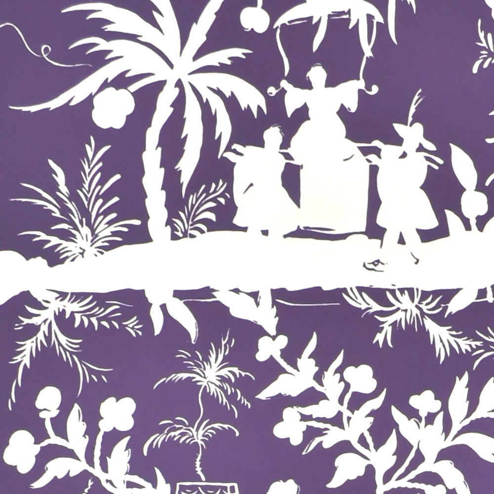 Lyford Background Purple on White wallpaper by China Seas