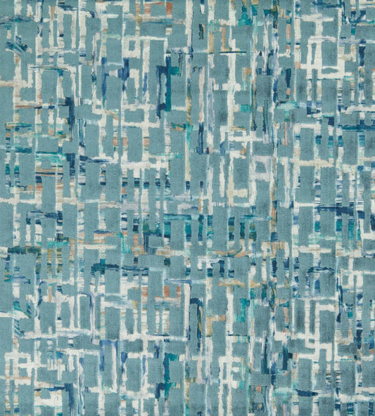 Quadrata Fabric by Clarke & Clarke Teal/Mineral