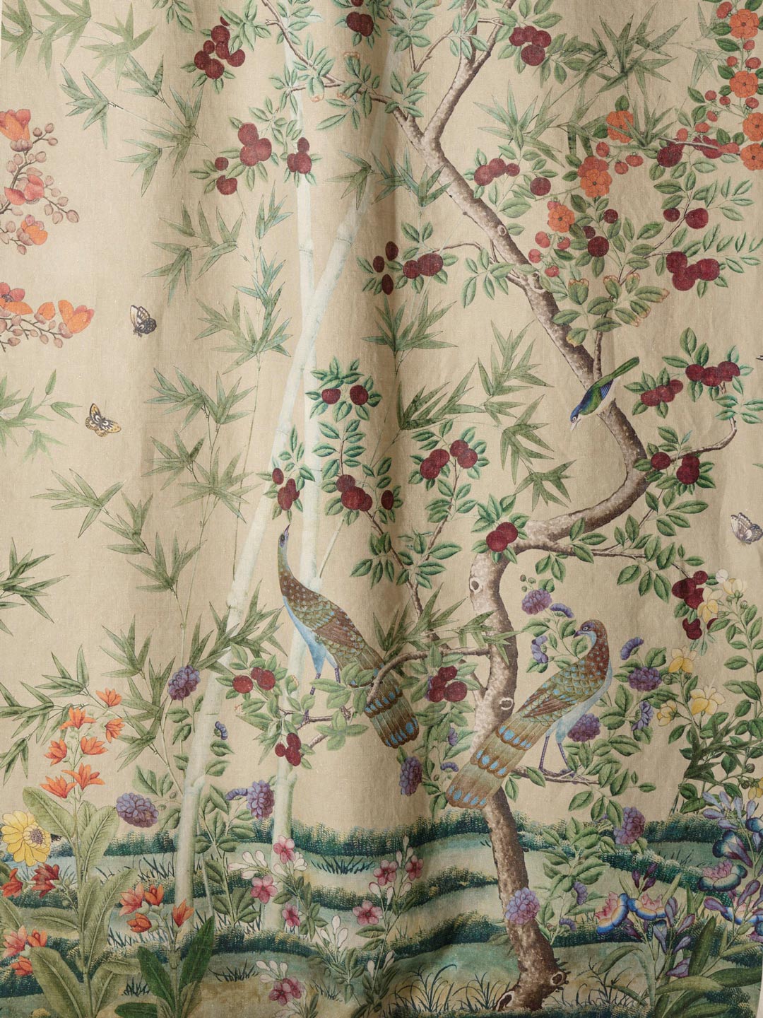 Queen Mary Chinoiserie Fabric by Watts 1874 in Porcelain