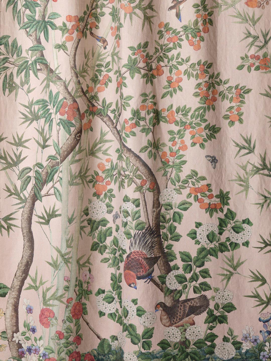 Queen Mary Chinoiserie Fabric by Watts 1874 in Montecito Pink