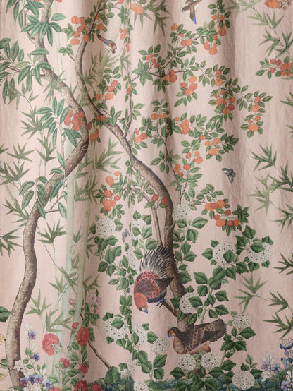 Queen Mary Chinoiserie Fabric by Watts 1874 in Montecito Pink