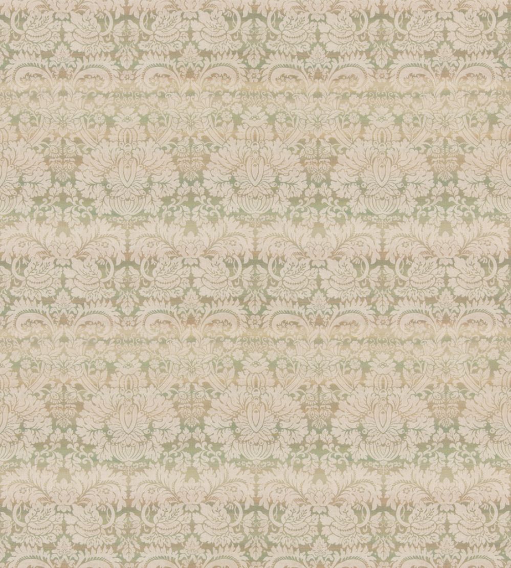 Queen's Damask Fabric by GP & J Baker Green