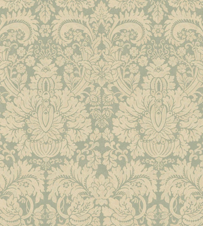 Queen's Damask Wallpaper by GP & J Baker Aquamarine