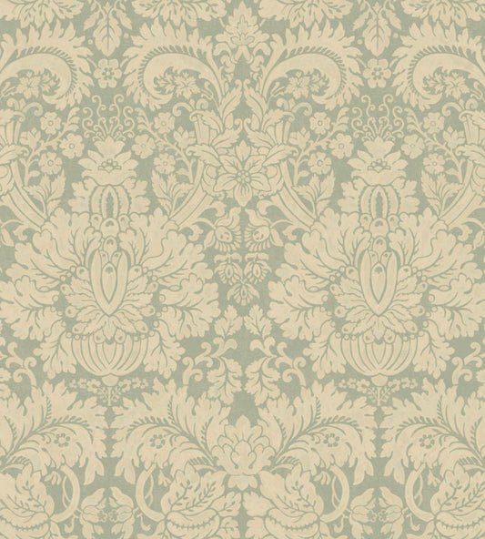 Queen's Damask Wallpaper by GP & J Baker Aquamarine