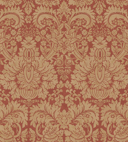 Queen's Damask Wallpaper by GP & J Baker Old Red