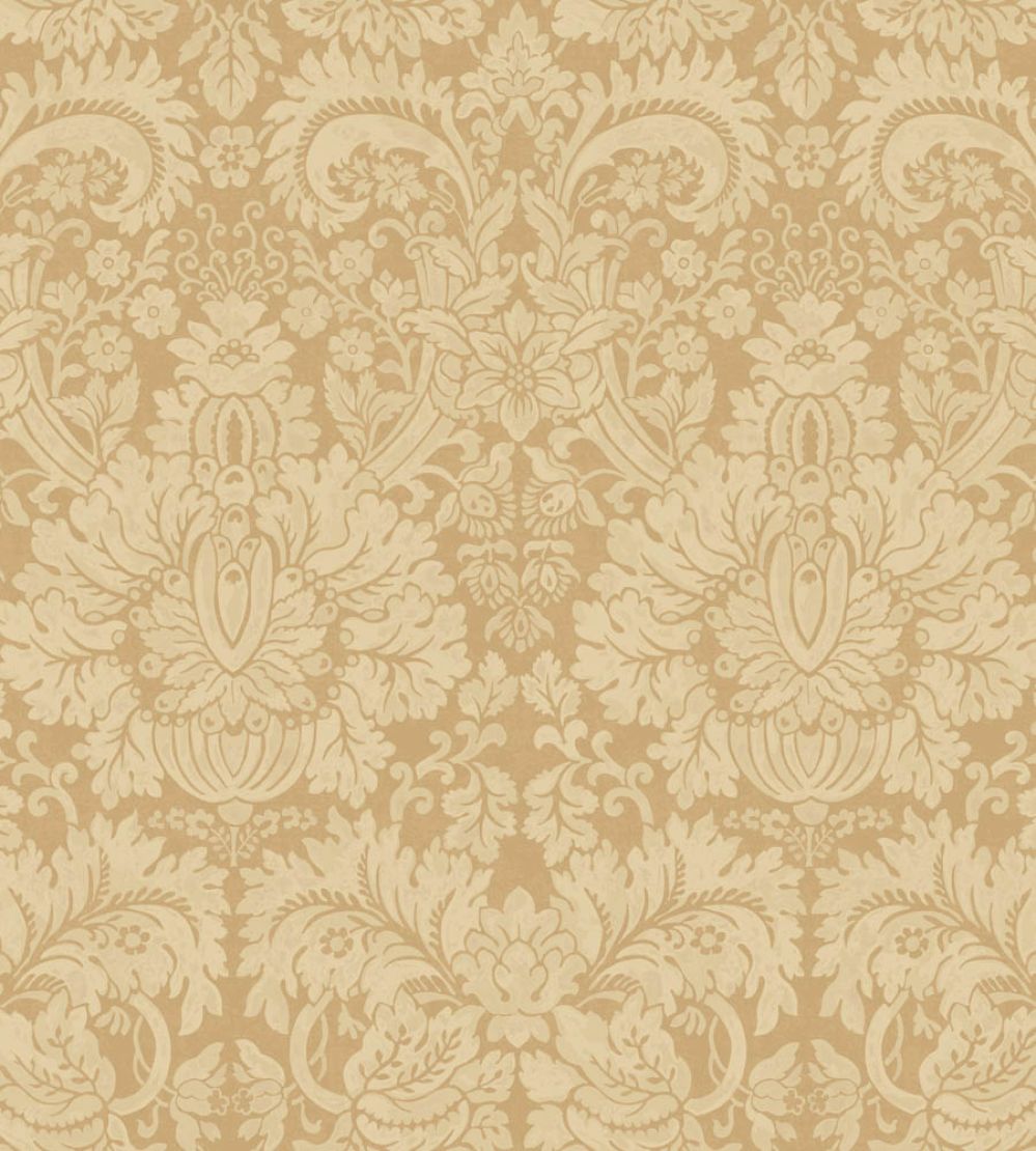 Queen's Damask Wallpaper by GP & J Baker Parchment