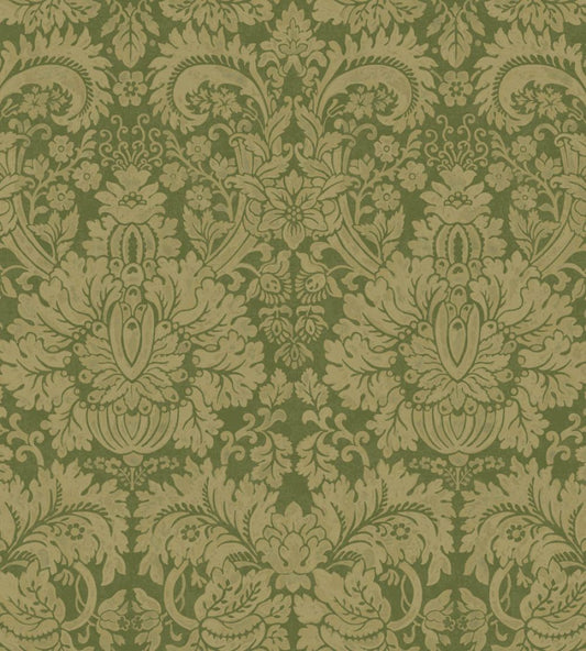 Queen's Damask Wallpaper by GP & J Baker Royal Green