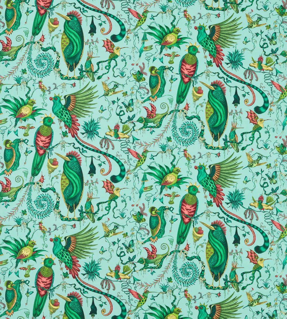 Quetzal Fabric by Clarke & Clarke Aqua