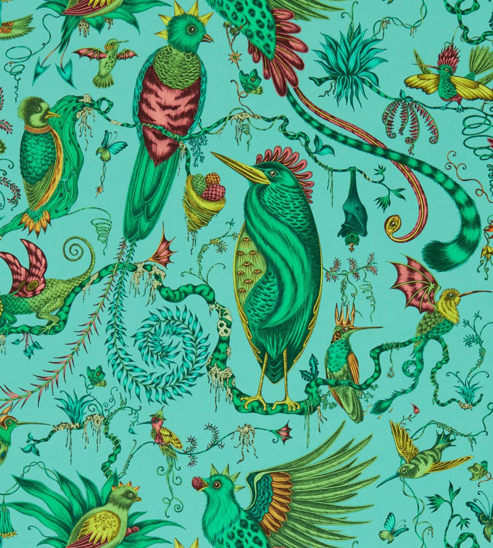 Quetzal Wallpaper by Clarke & Clarke Aqua