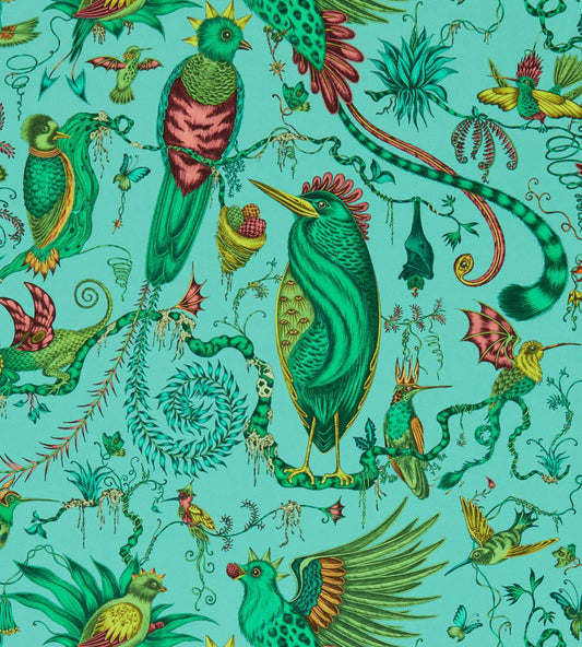 Quetzal Wallpaper by Clarke & Clarke Aqua