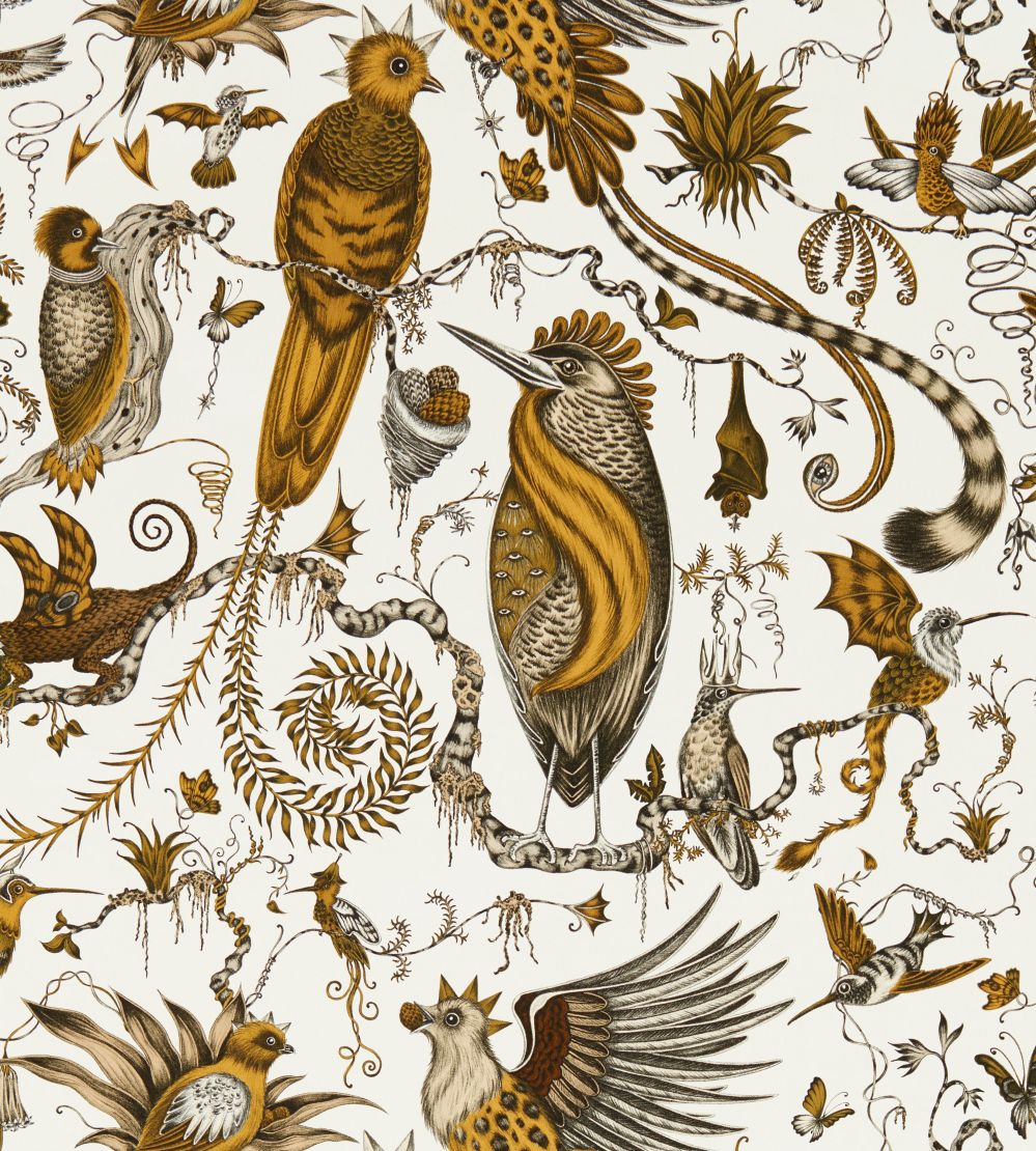 Quetzal Wallpaper by Clarke & Clarke Gold
