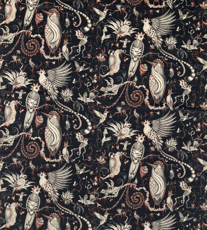 Quetzal Velvet Fabric by Clarke & Clarke Charcoal