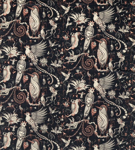 Quetzal Velvet Fabric by Clarke & Clarke Charcoal