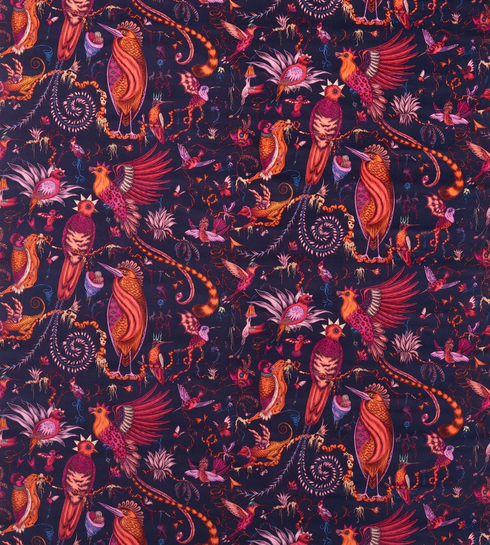 Quetzal Velvet Fabric by Clarke & Clarke Violet