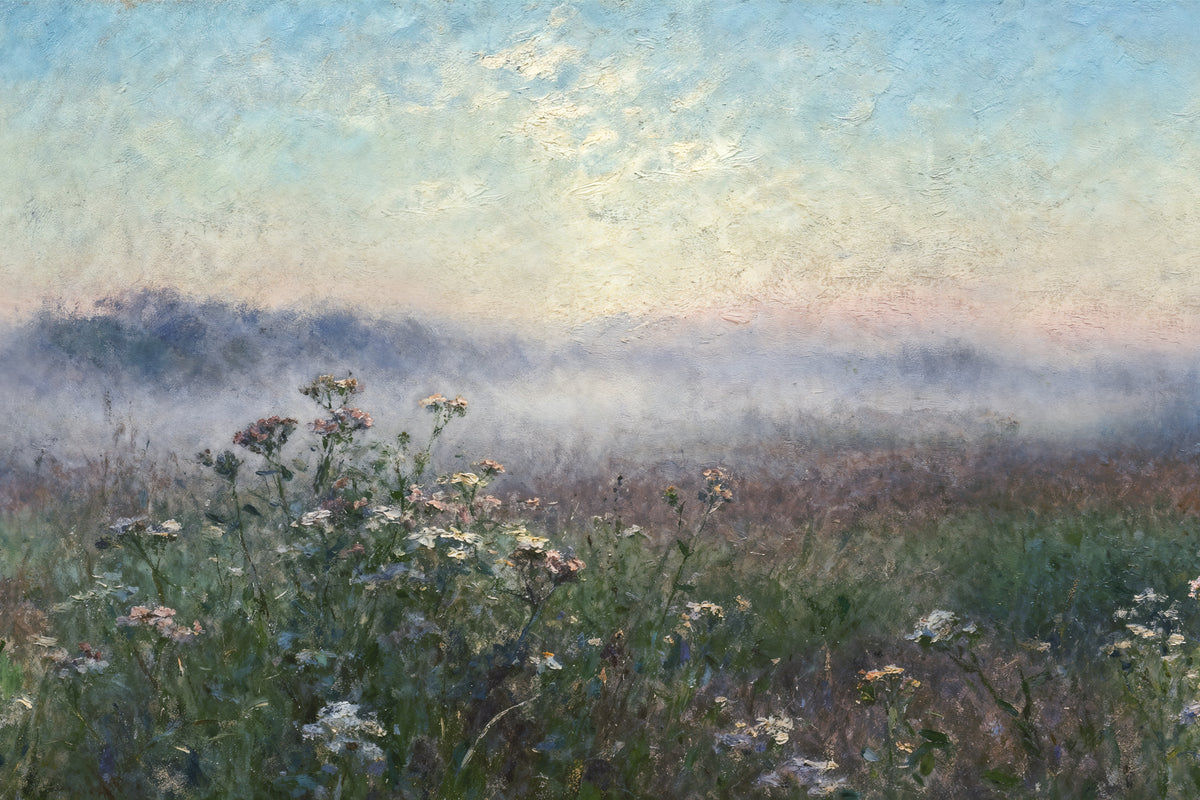 Quiet Meadow Dusk mural by Hovia