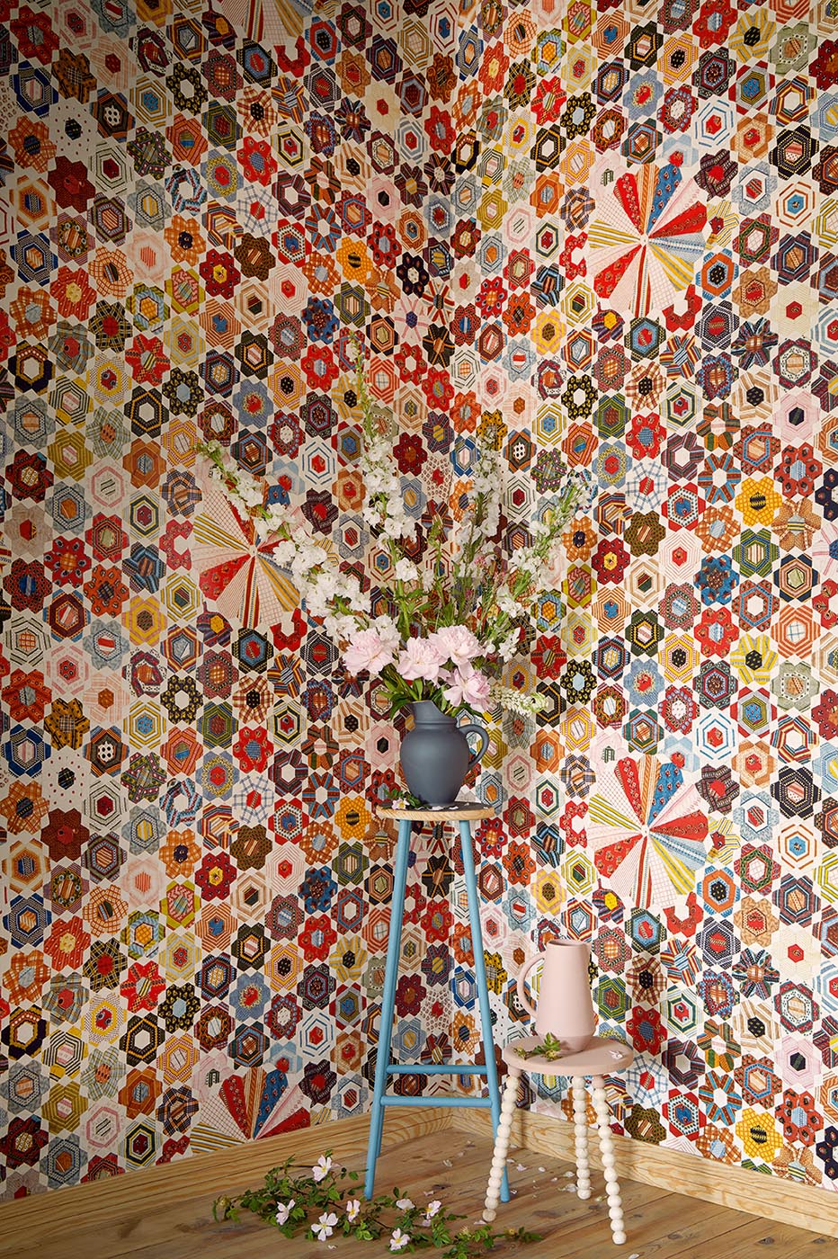 Quilt Wallpaper by Pierre Frey shown in a room setting (view 1)