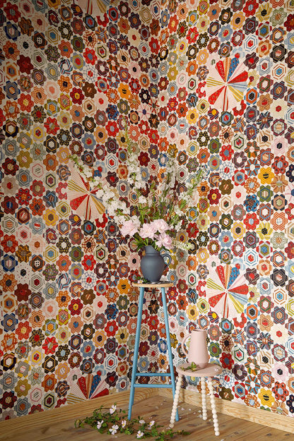 Quilt Wallpaper by Pierre Frey shown in a room setting (view 1)