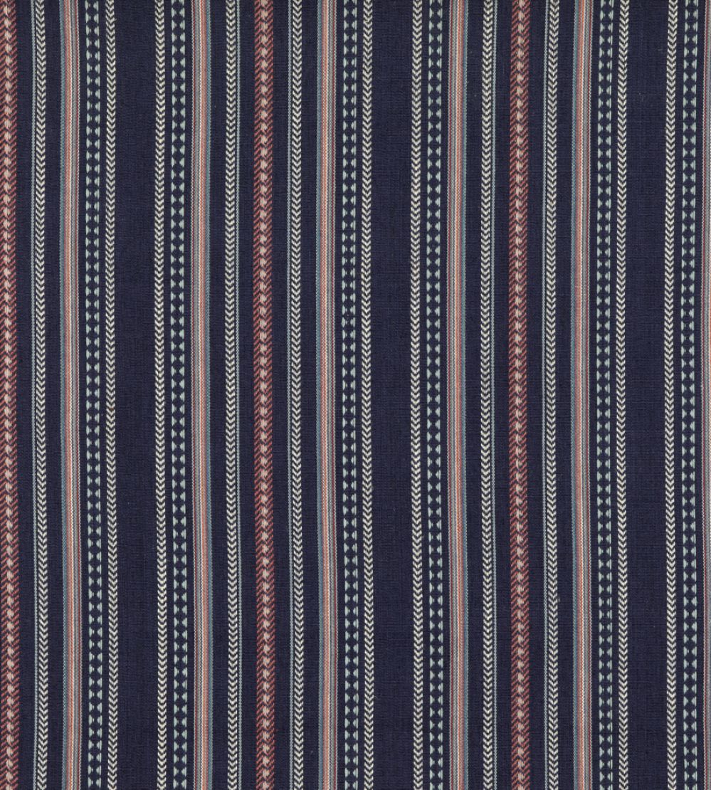 Racing Stripe Fabric by Mulberry Home Indigo