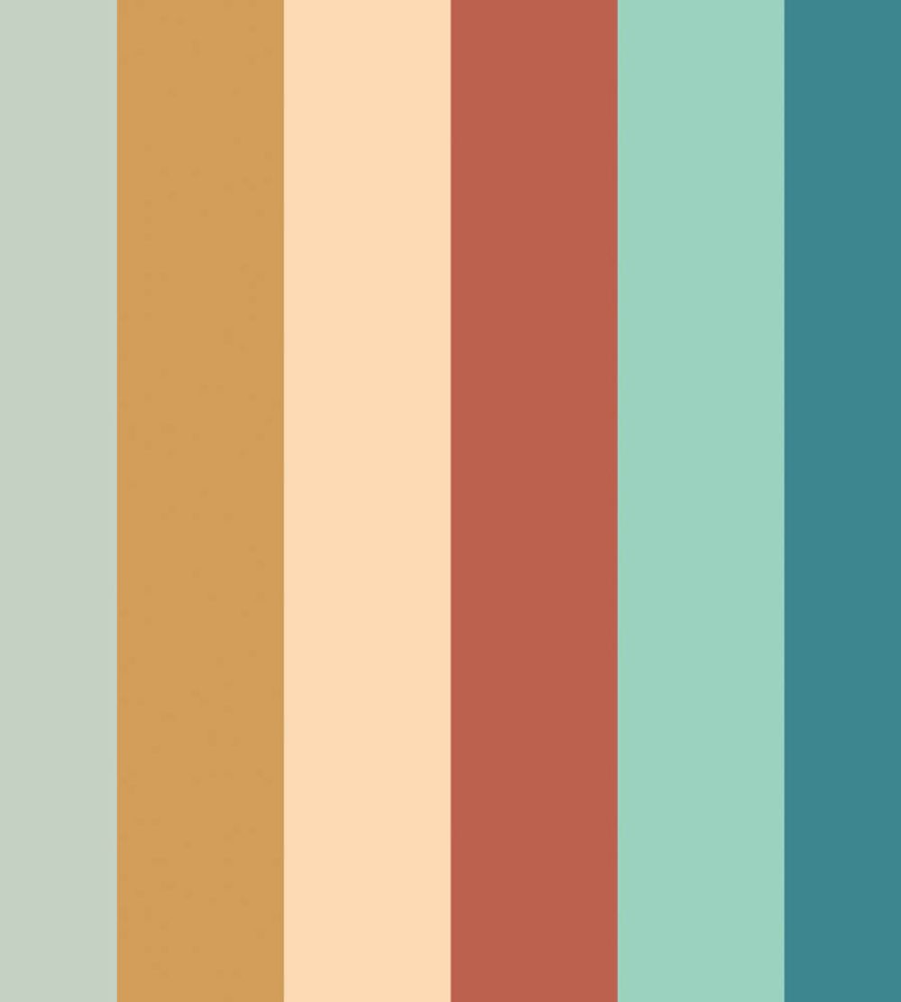 Rainbow Bloc Wallpaper by Ohpopsi Teal Mix