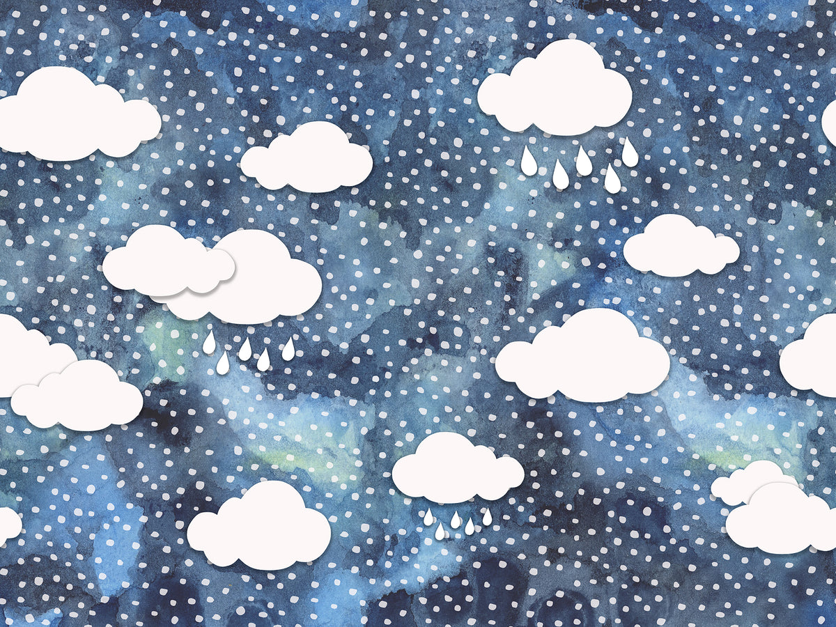 Rainy Clouds Sky mural by Rebel Walls