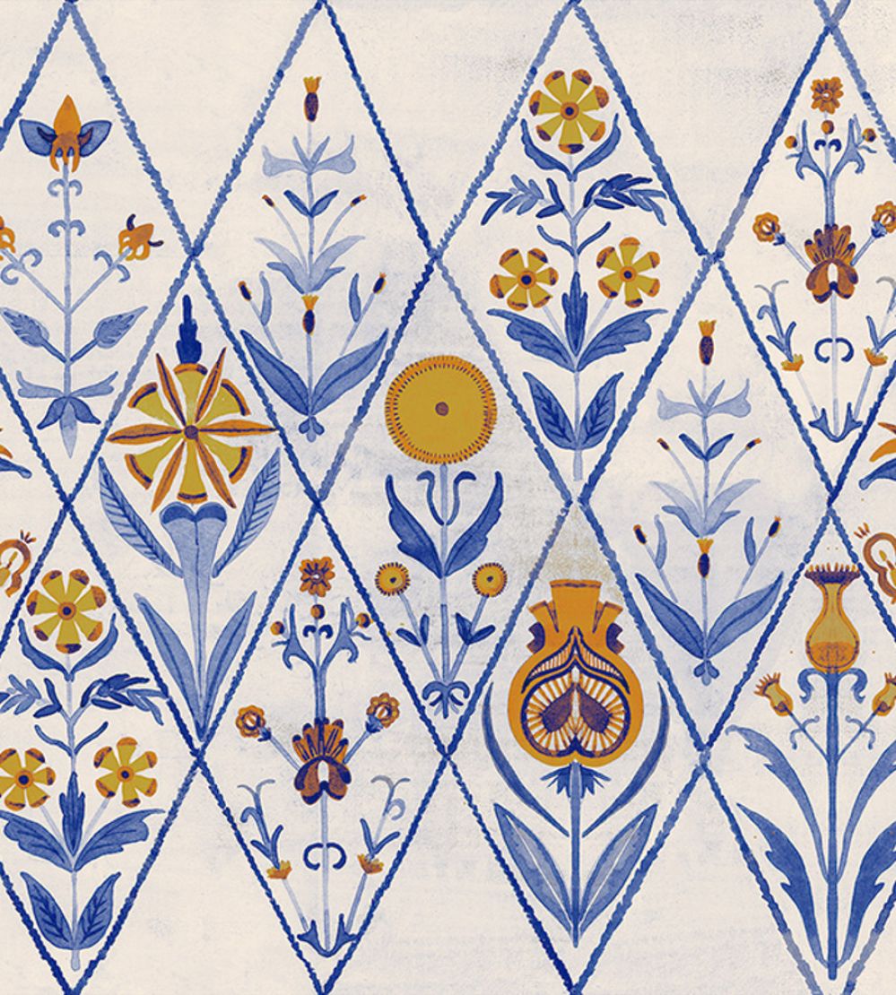 Rajola Wallpaper by Tres Tintas Dark blue