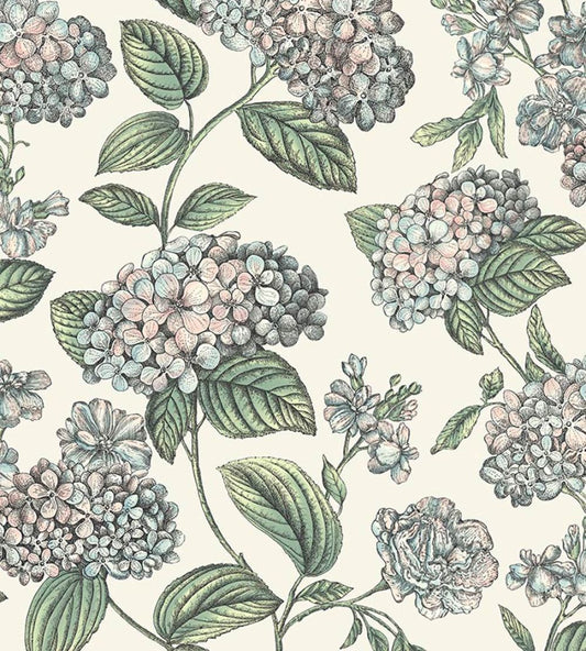 Ramo di Ortensia Wallpaper by Cole & Son Pastel on Stone