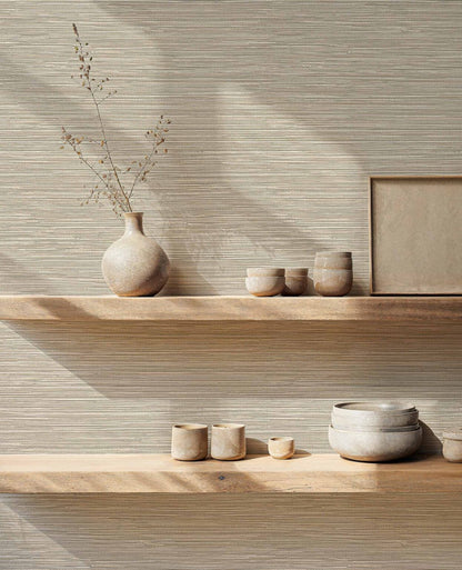 Ratán wallpaper by Coordonné in 40, shown in a styled room