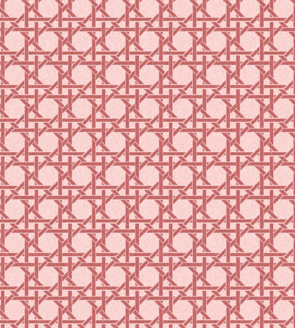 Rattan Wallpaper by Woodchip & Magnolia Rose Red