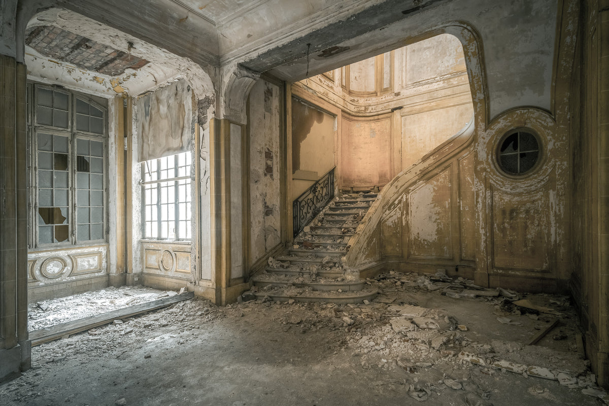 Raw Chateau Beige mural by Rebel Walls