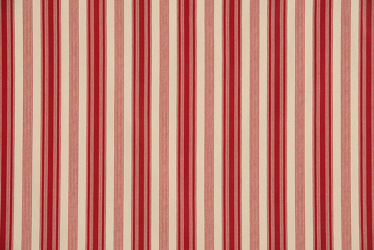 Rayure Malmaison Fabric by Le Manach in Rouge (L3537002)