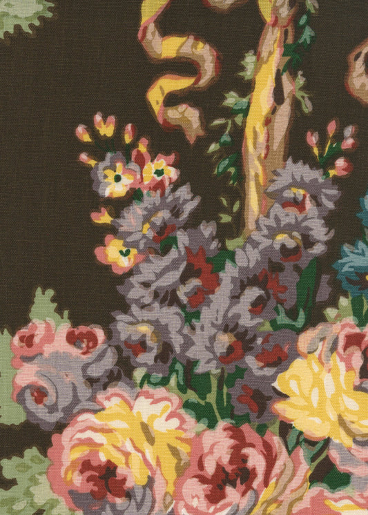 Garden of Allah on Linen Fabric by Rose Cumming in Brown