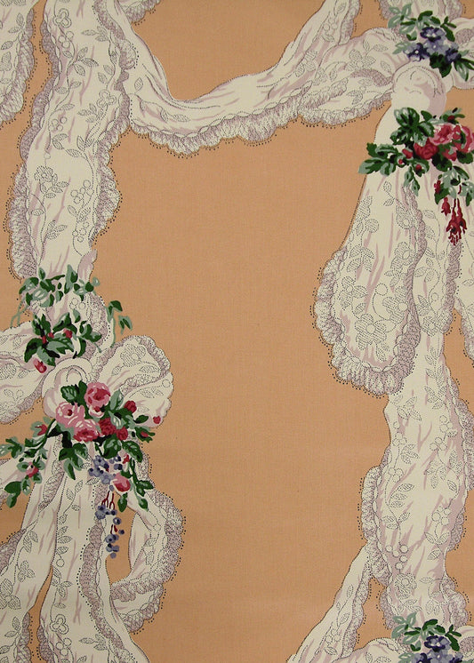 Lace Fabric by Rose Cumming in Peach